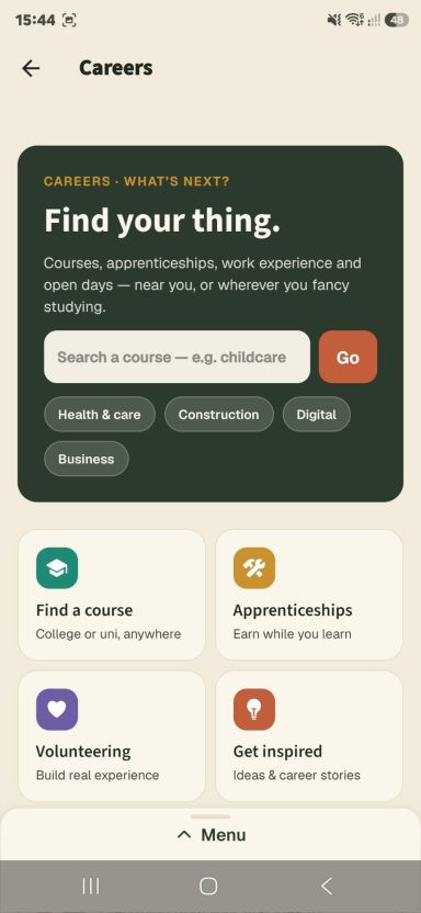 Employment Managed app screen